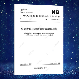 NB/T 11196-2023 火力发电工程结算报告编制导则