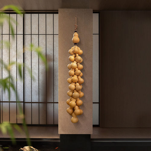 五福临门天然葫芦吉祥墙壁挂饰