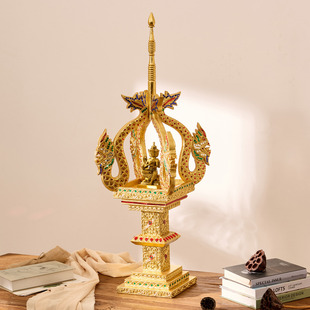 东南亚风格木质底座桌面摆件客厅玄关创意装饰品佛龛神龛摆设