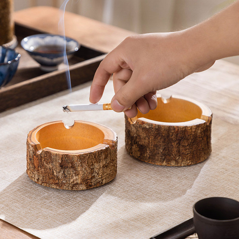 泰国创意木质烟灰缸家用客厅