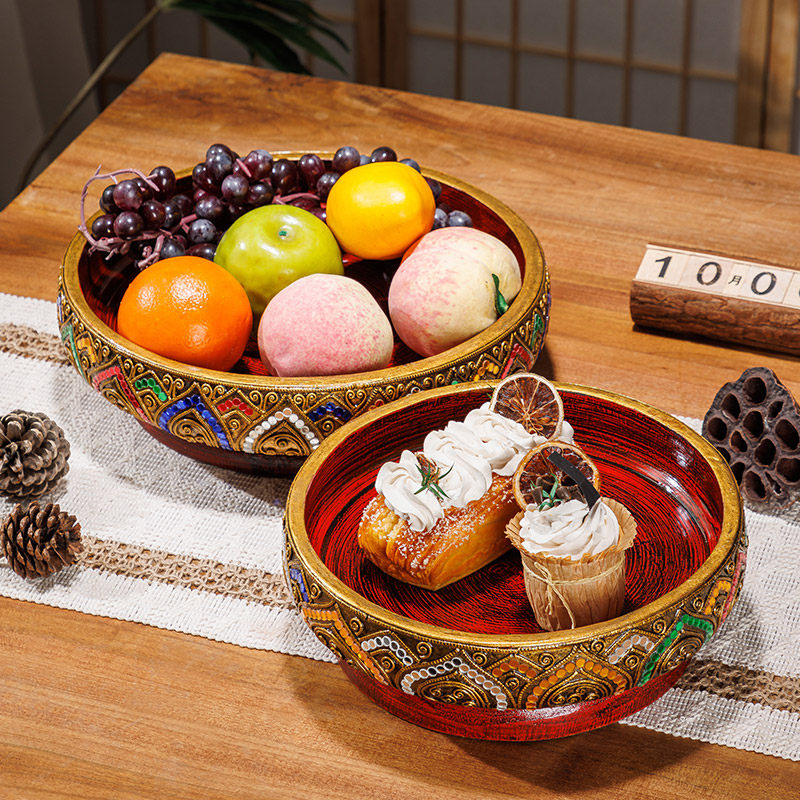 泰国进口水果盘家用客厅茶几零食坚果糖果盘收纳盒创意干果盘摆件
