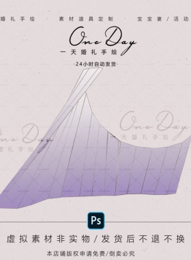 B029小众紫色渐变异形亚克力造型婚礼道具素材psd源文件异形弧形