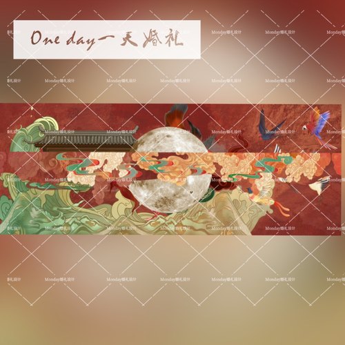 D002中式婚礼效果图矢量中式婚礼源文件psd分层文件中午山水屋檐