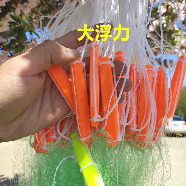 新款三层渔网大鱼单层围网五指海鱼网三层沉网家用清塘便携舀鱼网