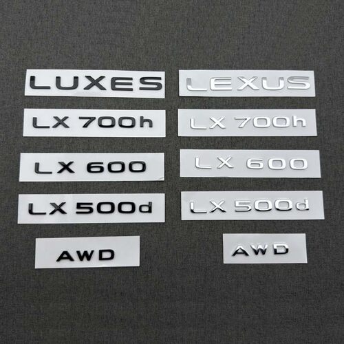 适用于雷克萨斯LX700h/LX500d/LX600后字标尾标英文字母标贴配件