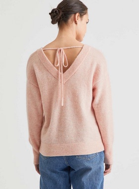 澳洲时尚 WITCHERY 马海毛V领绑带女款长袖毛衣针织蒲培22081113