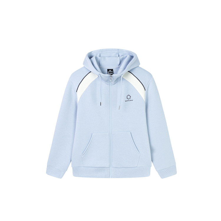 361度运动外套女连帽卫衣拼色长袖帽衫上衣秋季新品562519051A