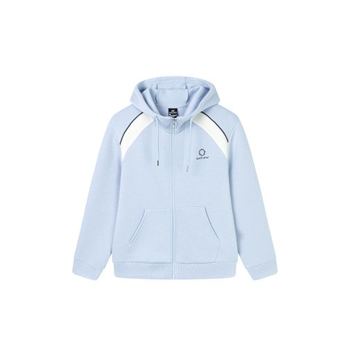 361度运动外套女连帽卫衣拼色长袖帽衫上衣秋季新品562519051A