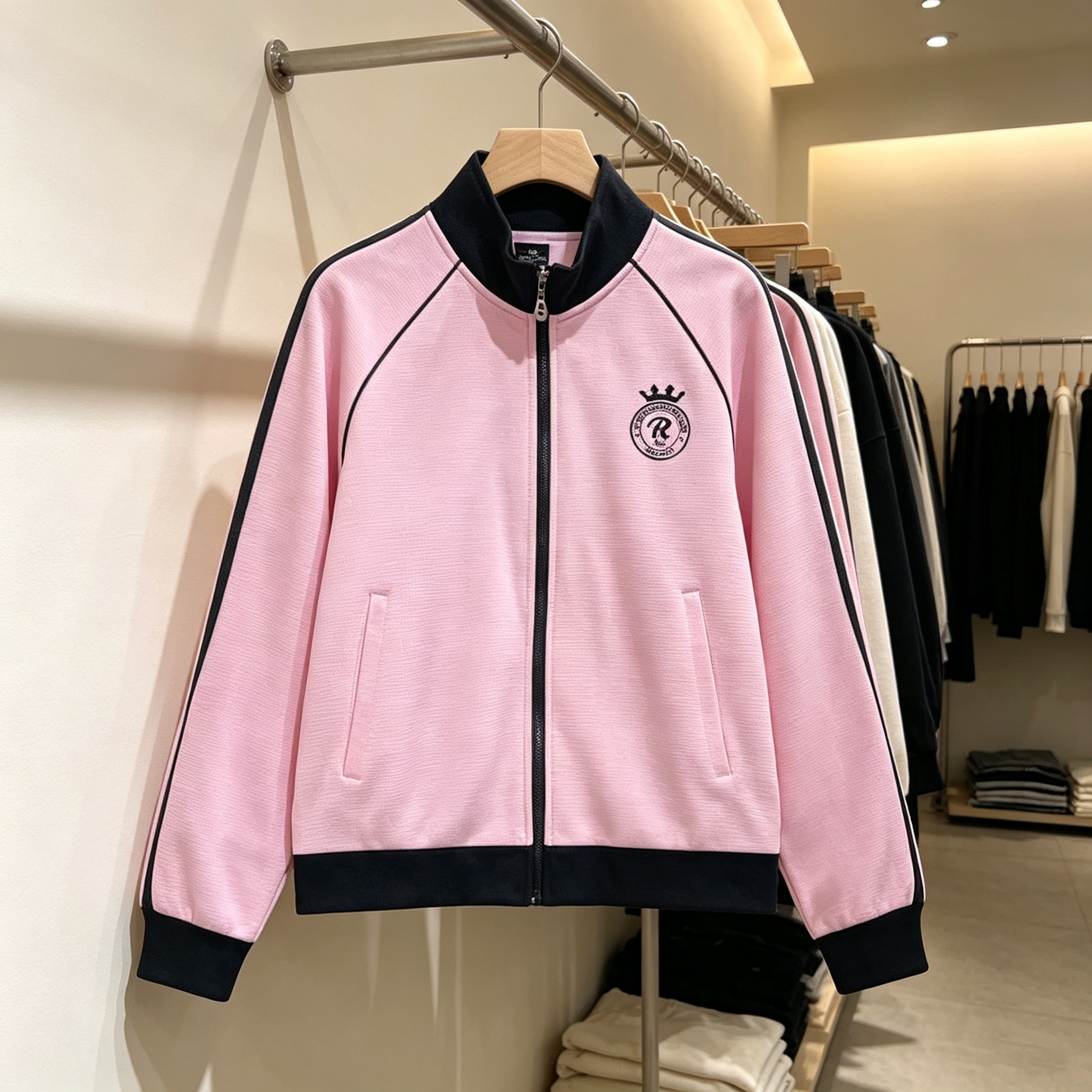 361度女式运动外套立领华夫格开襟卫衣2026秋季新款562639055A