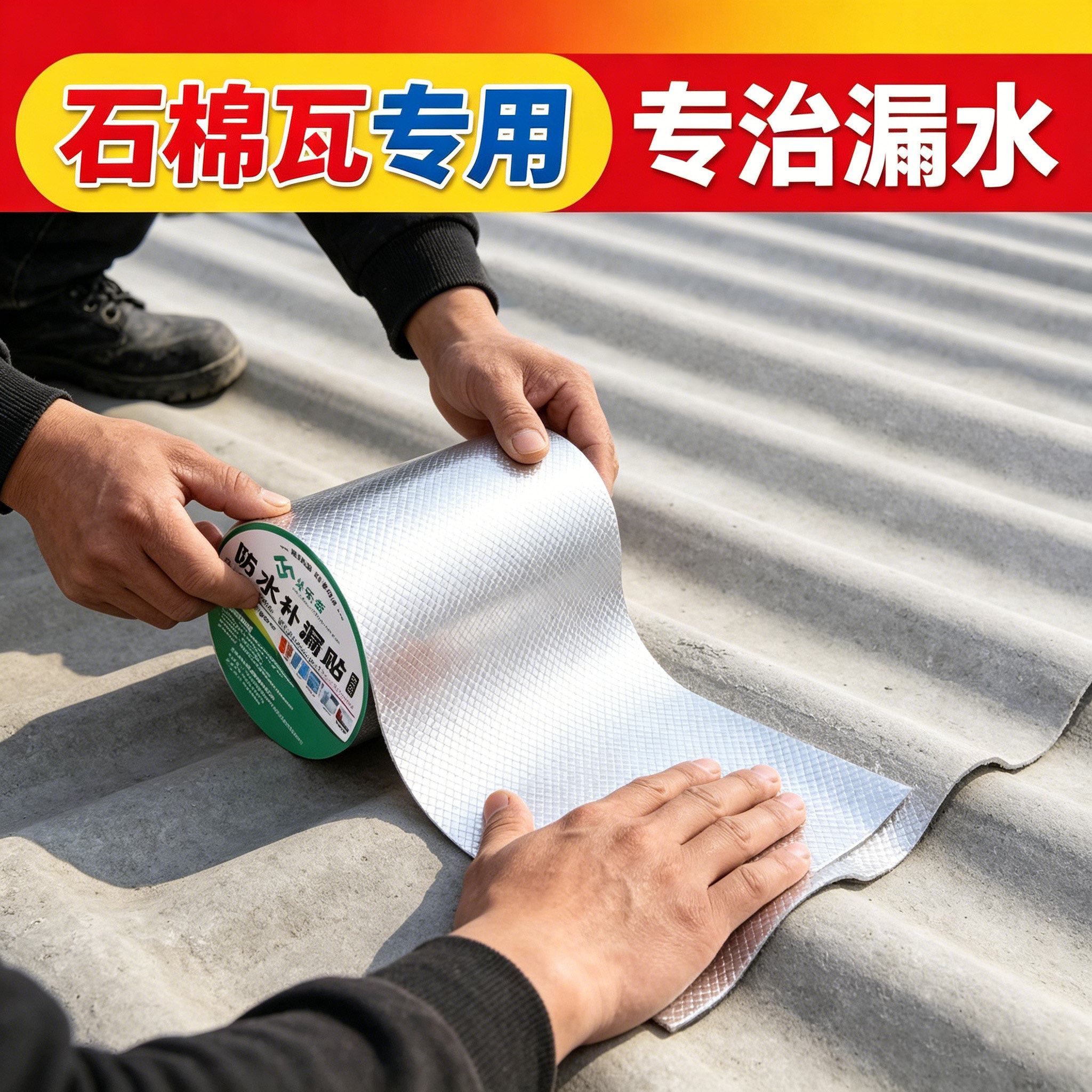石棉瓦补洞胶彩钢瓦树脂瓦瓦屋顶防水补漏材料铁皮房瓦片漏水修补图片