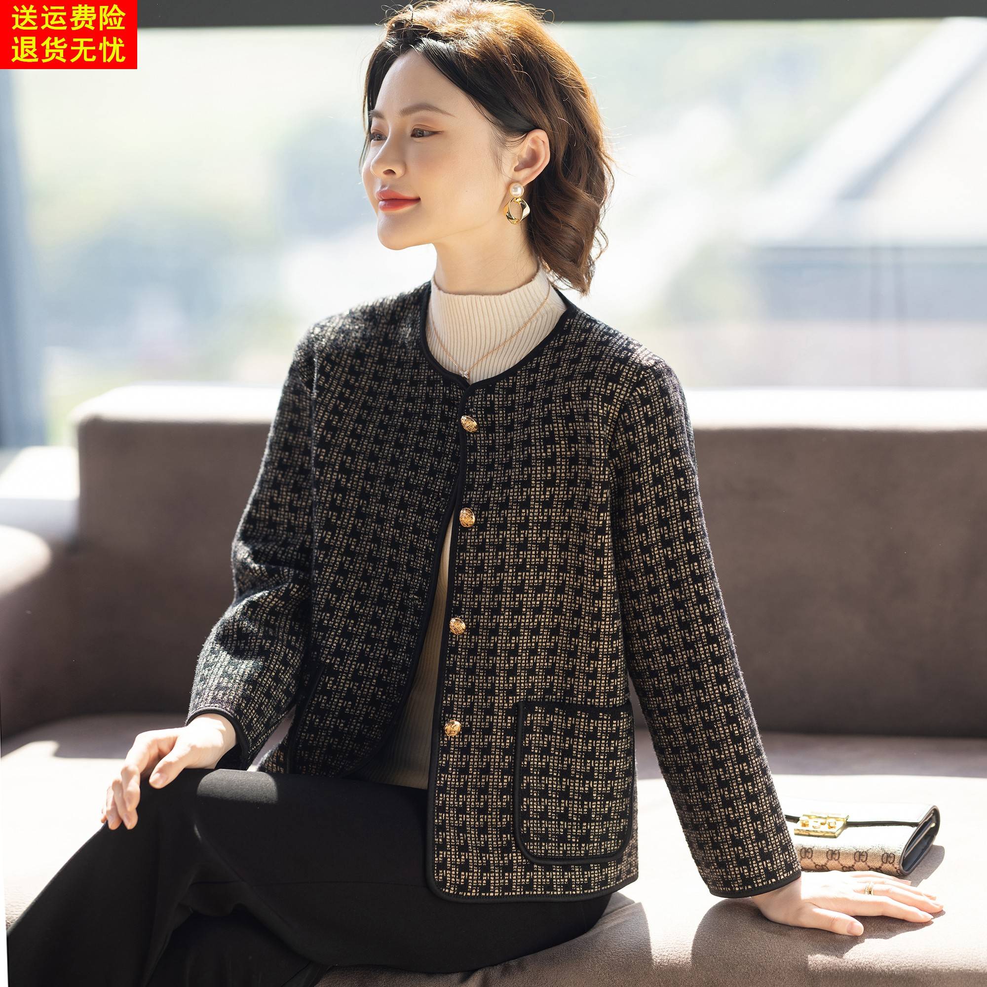 50多岁妈妈洋气外套中老年妇女时尚秋装2025新款中年春秋季上衣服