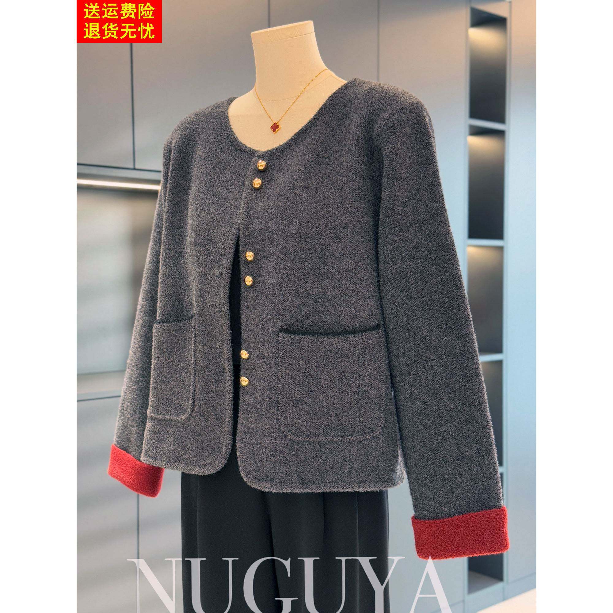 时尚气质小香风妈妈装毛呢外套女开衫秋装新款上衣中年人呢子夹克