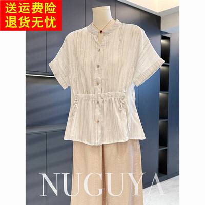 时尚洋派妈妈装雪纺套装女短袖2025夏装新款大尺码气质中老年两件