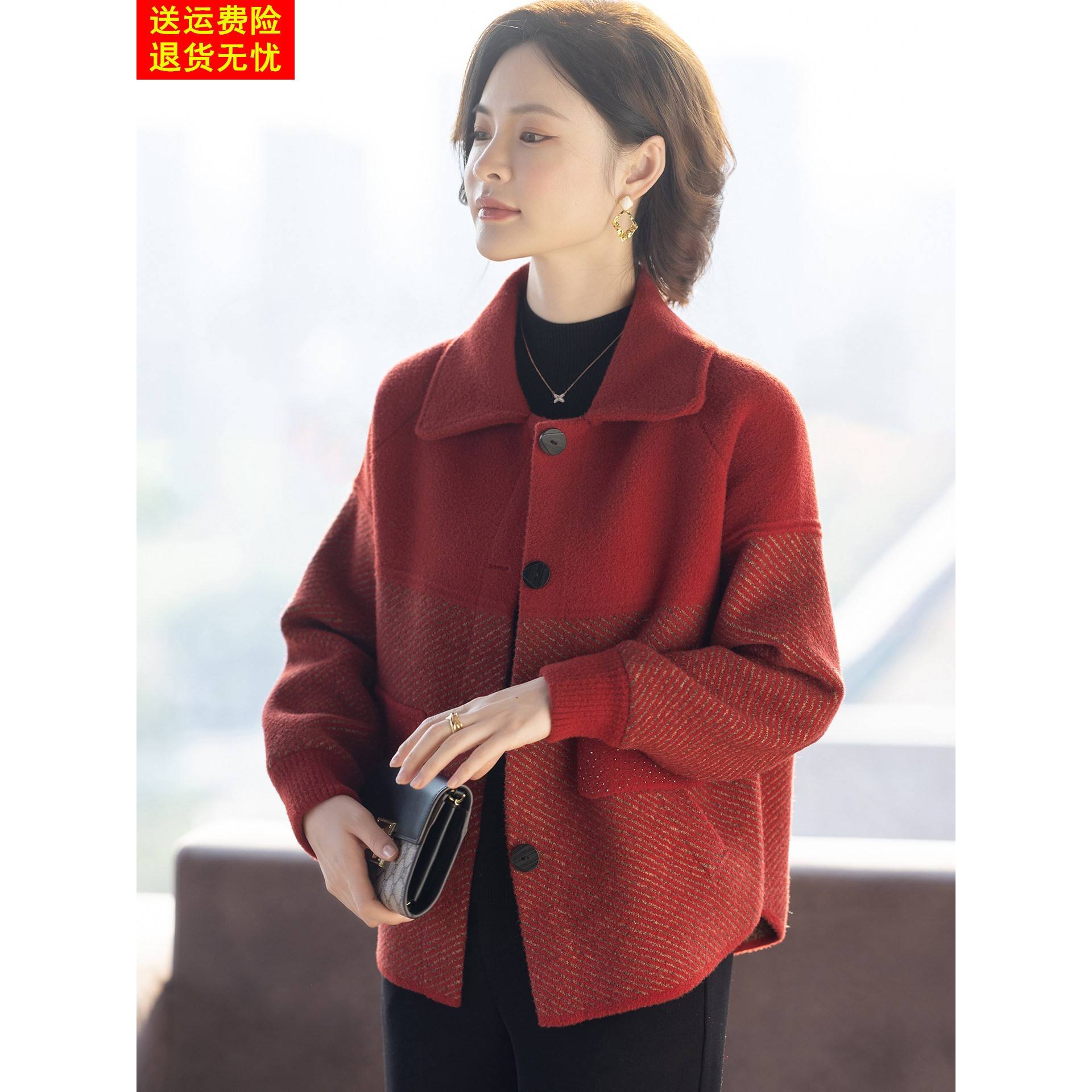 中老年妇女洋气外套时尚夹克开衫秋装2025新款春秋上衣服50岁妈妈