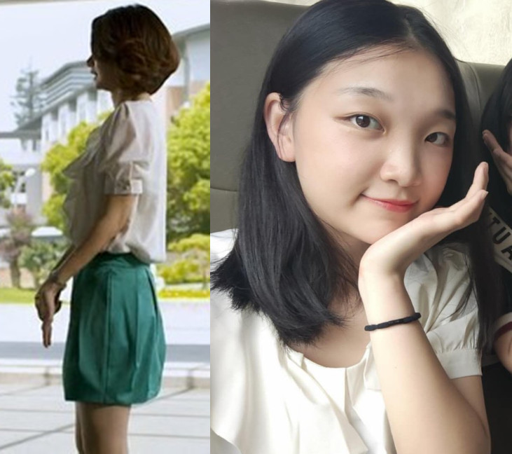 港风网红款2025夏季甜美系戚薇明星同款雪纺衫花苞裙半身裙套装潮
