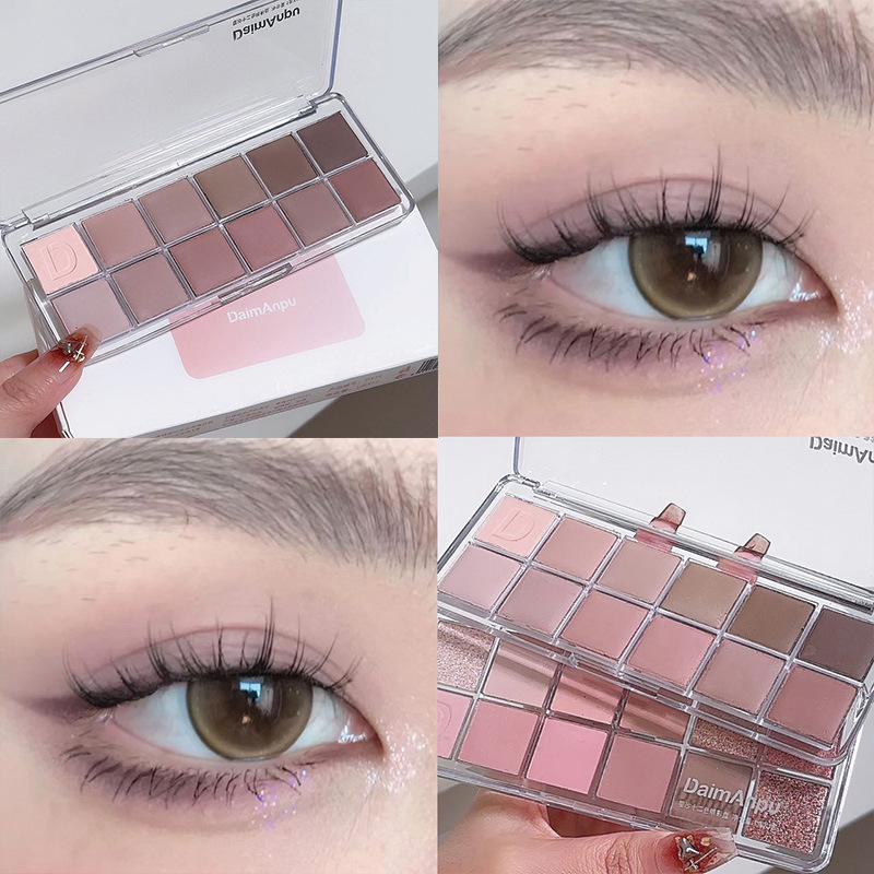Daimanpu十二色眼影盘  细腻不易飞粉学生彩妆哑光日常美妆眼影
