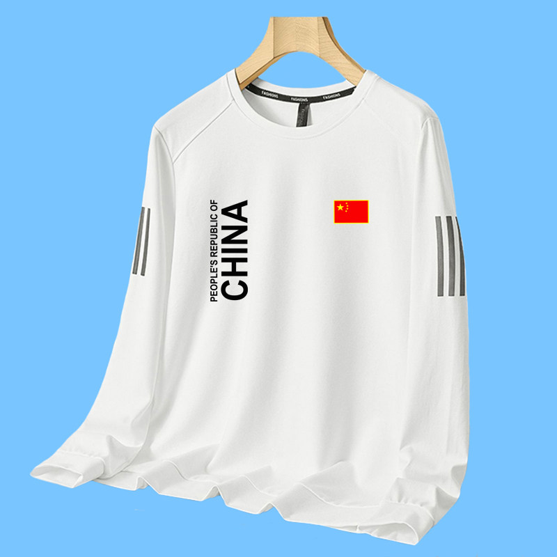 2026春秋款中国队加大码卫衣休闲百搭帅气长袖T恤圆领打底衫上衣