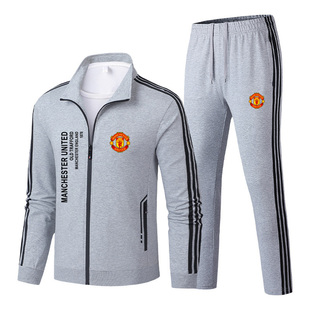 2025新款红魔曼联长裤足球运动服球迷训练开衫大码卫衣套装男春秋