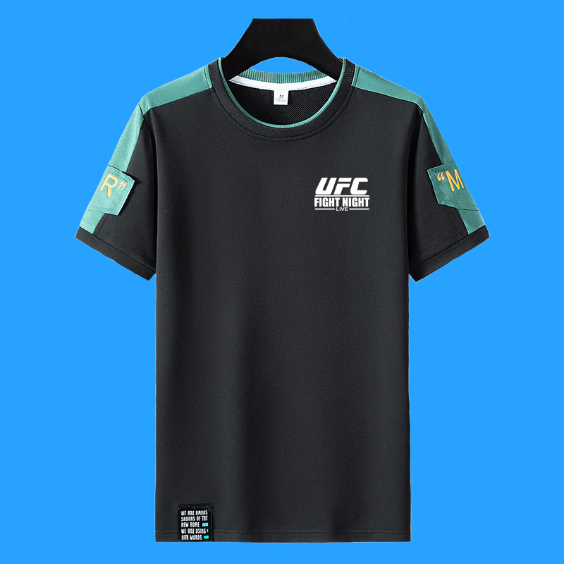 UFC播求健身散打短袖弹力男T恤