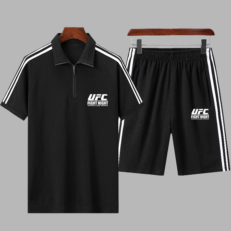 夏季UFC格斗T恤短袖男女MMA拳击运动训练衣服武术散打健身裤