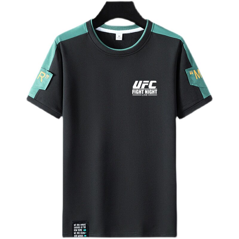 夏季搏击泰拳MMA训练体恤格斗UFC播求健身散打短袖弹力速干T恤男