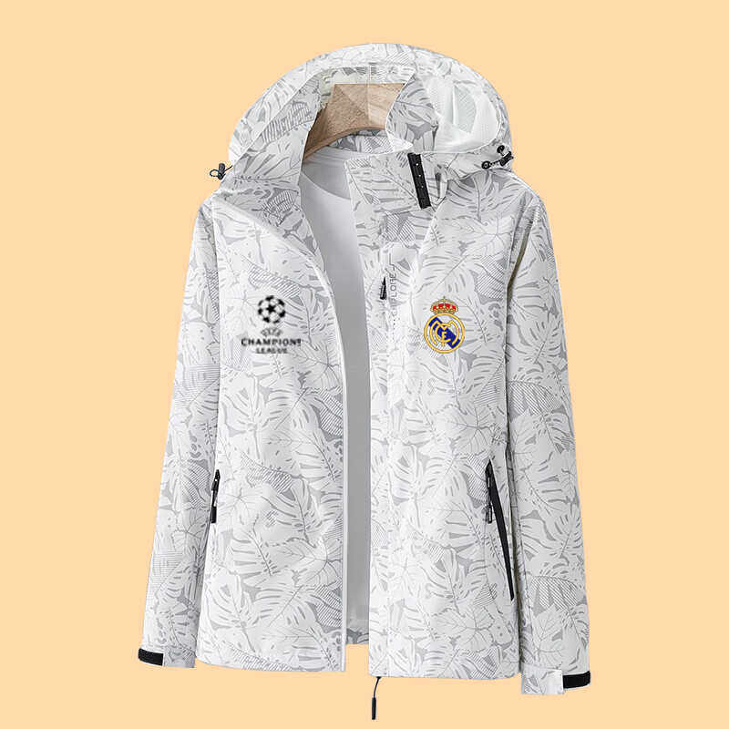 春秋款皇马足球训练服迷彩冲锋衣外套夺冠纪念衫萨拉赫c罗本泽马