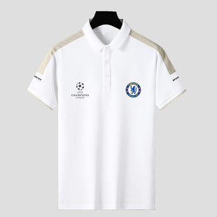 切尔西足球男装polo衫俱乐部训练队服阿扎尔同款球衣翻领短袖t恤