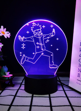 咒术回战系列3D小夜灯黑色触摸遥控16色USB台灯LED床头灯礼品灯