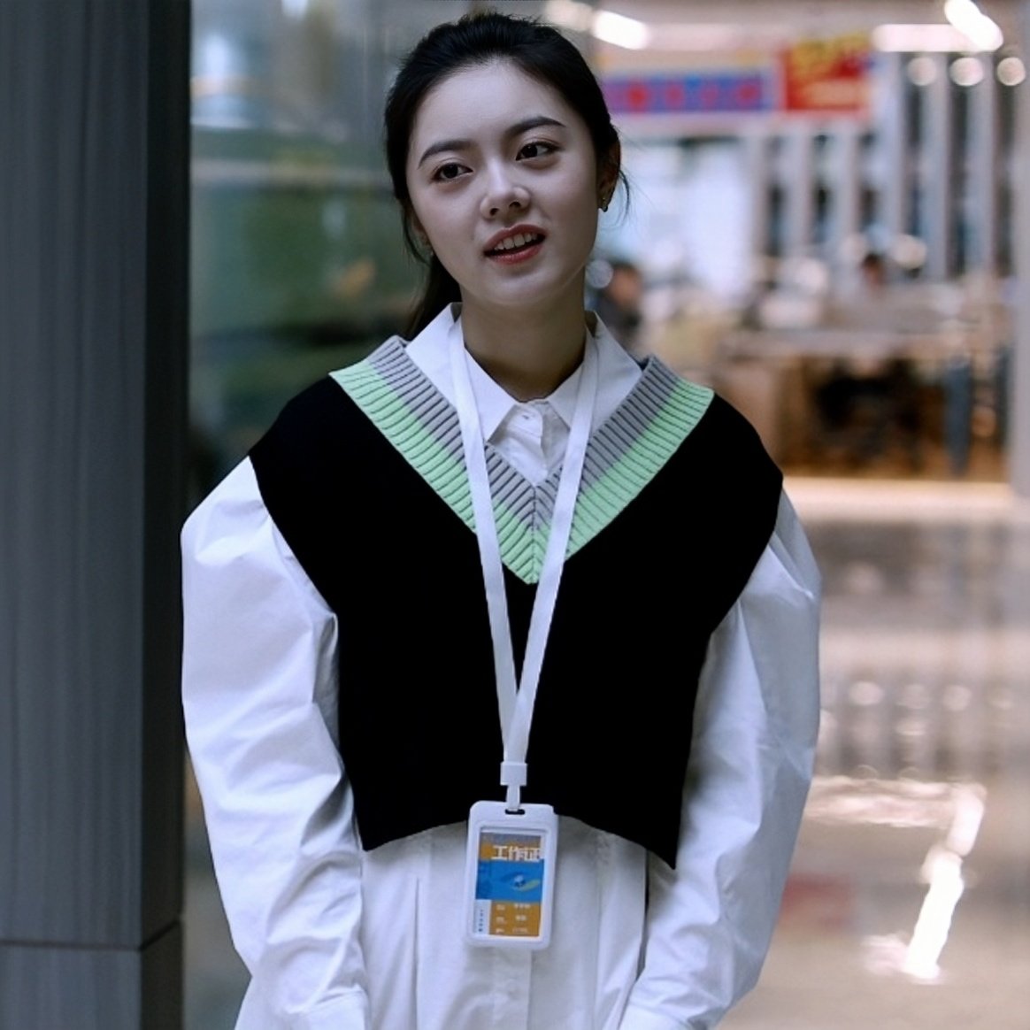 原版少年派2赵今麦林妙妙同款马甲针织背心v领拼色上衣女衣服潮
