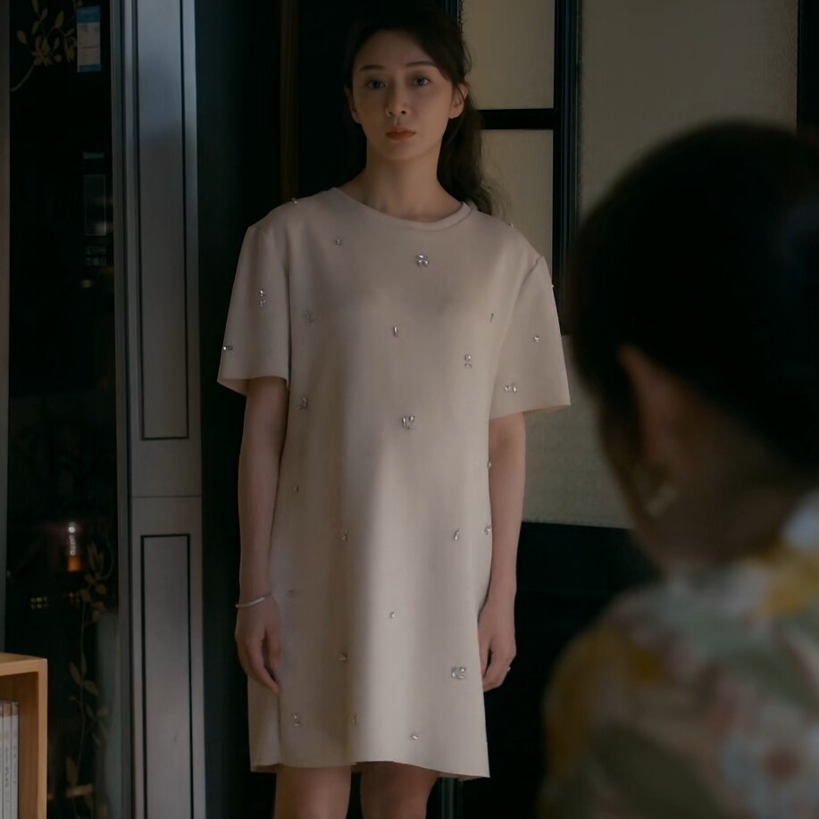 原版时光正好潘之琳许梦心同款短袖连衣裙夏圆领中长款裙子女衣服