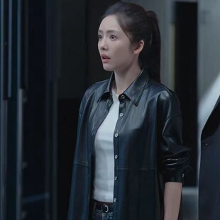 原版钢铁森林蔡文静周瑾同款衬衫休闲显瘦pu皮衣长袖简约百搭外套
