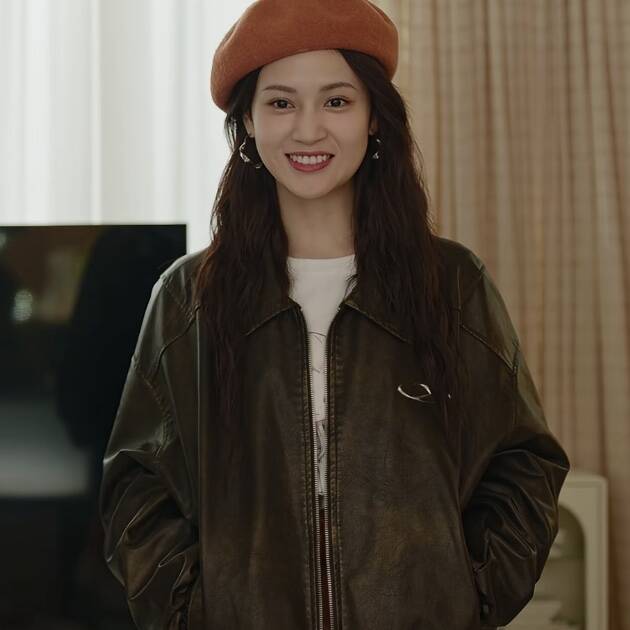 原版滤镜黄思瑞林媛同款皮衣外套春秋翻领长袖夹克上衣女衣服潮