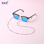 眼镜链女挂脖复古洛丽塔太阳眼睛链条口罩绳墨镜链子虞美人圆珠