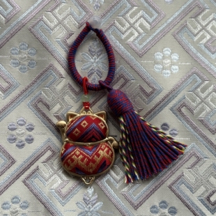 广西壮锦招财猫手把绳款民族风旅游礼品文创饰品挂件特色伴手礼