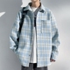 宽松大码 外套男2026春秋季 小香风夹克男生 BROWN格子衬衫 WASSUP