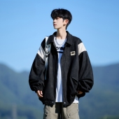 新款 2026春季 宽松夹克外套 BROWN日系撞色休闲棒球服男款 WASSUP