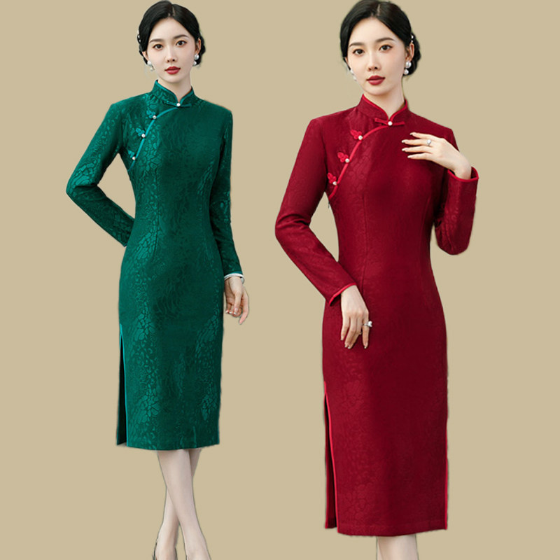 中国风日常旗袍开襟连衣裙气质女