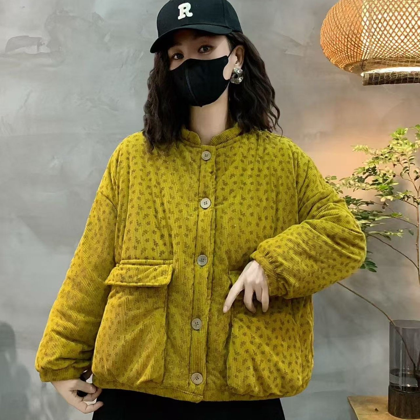 韩版宽松加绒加厚休闲棉衣服女冬季新款大口袋工装风保暖棉袄外套