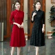 秋季 连衣裙 新款 复古提花中国风改良旗袍裙女喜婆婆妈妈婚礼服中式