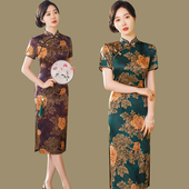 裙子 改良气质中年妈妈高考送考旗开得胜中式 旗袍2023新款 女年轻款