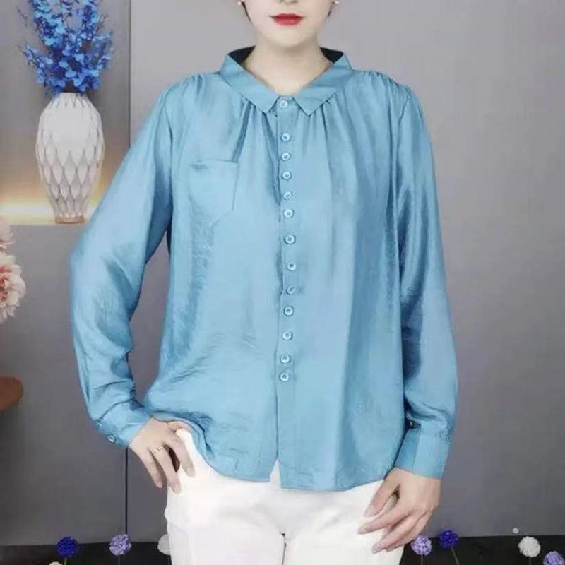 夏季薄款中年妈妈百搭休闲衬衣