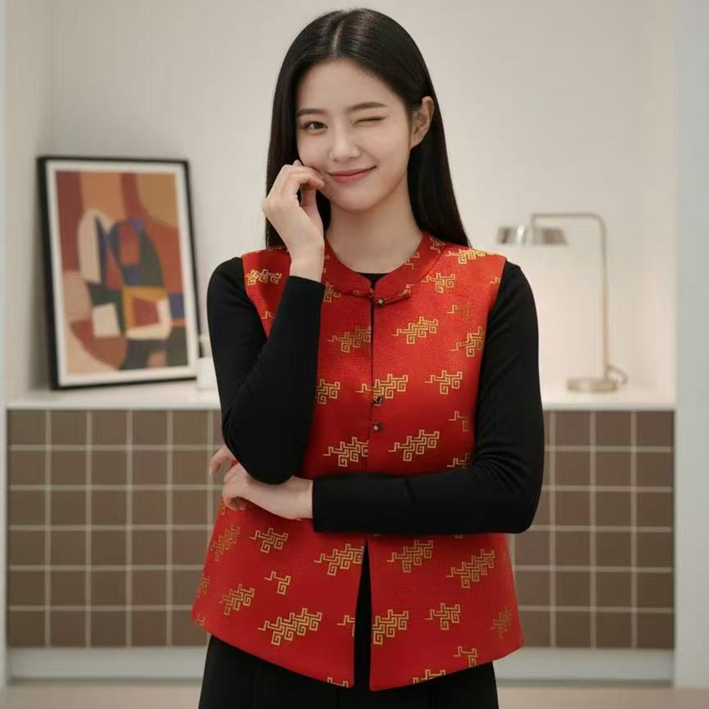 新中式提花马甲女盘扣立领气质百搭显瘦背心坎肩红色上衣两面穿女,女装/女士精品,马夹,淘宝优惠券,粉丝福利购,淘宝优惠卷