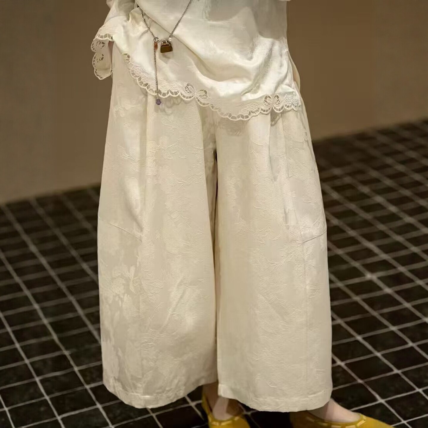春夏高腰阔腿九分小个子百搭裤