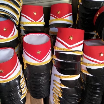 新款鼓号队服装专配高帽子中小学生幼儿园升旗手管乐队鼓号服帽子