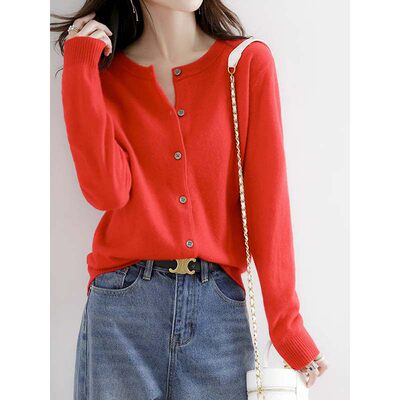 针织开衫女短款毛衣外套