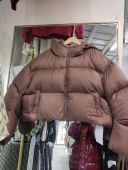 S码 咖啡色短款 带帽羽绒服面包服不退不换看好再拍