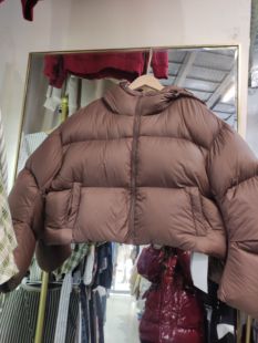 S码 带帽羽绒服面包服不退不换看好再拍 咖啡色短款