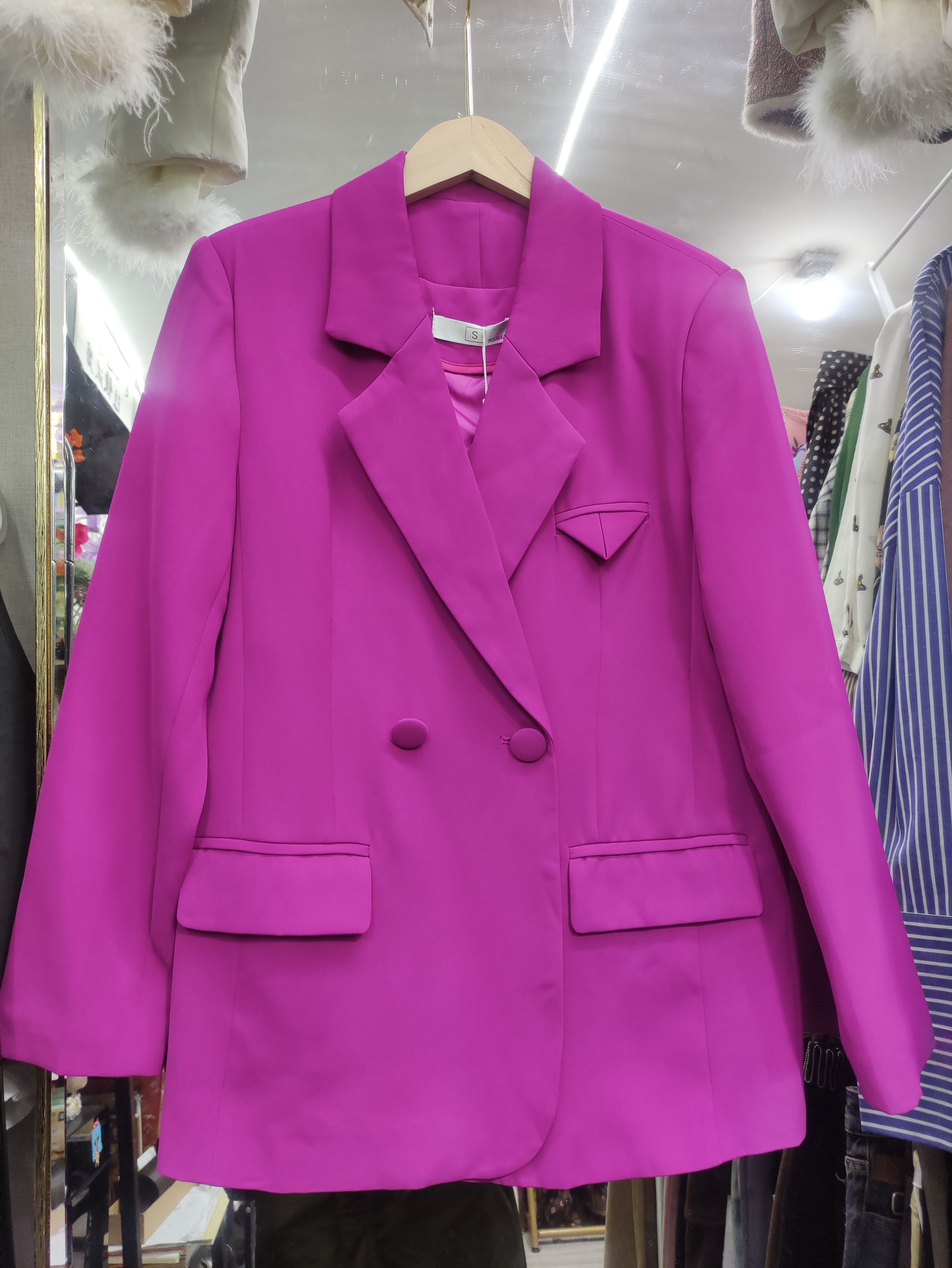 不退不换看好再拍火龙果色西装外套