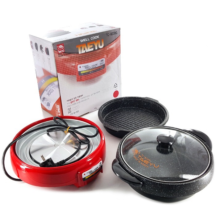 韩国进口电火锅麦饭石不粘煎烤涮