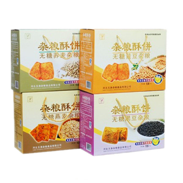 3玉涛无糖黑豆燕麦黄豆荞麦杂粮酥饼 酥性饼干代餐礼盒包装1.5千克